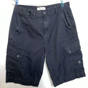 Calvin Klein Jeans Mens size 32 Black Cotton Canvas Cargo Bermuda Shorts
